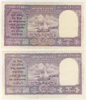 India/Reserve Bank 1962-67. sorból 2R-10R, 11klf bankjegy T:I
