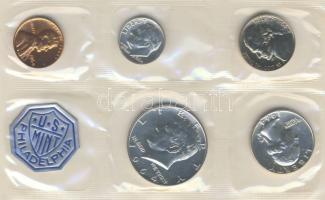 USA 1964. 1c-1/2$ Philadelphia Mint Set, benne 1964. Ag "Kennedy" + 2db Ag T:1
