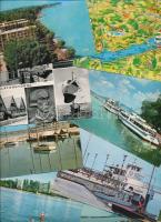 45 db MODERN magyar városképes lap, vegyes minőség; Balaton és környéke / 45 modern Hungarian town-view postcards, mixed quality; Balaton