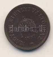 1897. 2f ritka tévveret, korona középső lelógó "zsinórja" az évszám felett hiányzik! T:2+