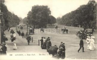 London, Hyde Park, The Row, automobile, horse carriage