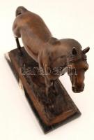 Jelzés nélkül: Ló. Bronz, sérült márvány talapzaton / Without sign bronze horse statue. h:41 cm, m:3...