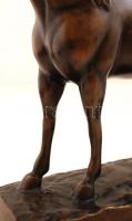 Jelzés nélkül: Ló. Bronz, sérült márvány talapzaton / Without sign bronze horse statue. h:41 cm, m:3...