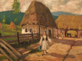 Barabás Márton, Márkusfalvi  (1893-1974) : Csiki utca részlet. Olaj, vászon, jelzett, keretben,  50×...