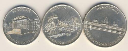 1956. "10 éves a Ft" 10Ft Ag T:2 + 20Ft Ag T:2 + 25Ft Ag T:2 pici ph