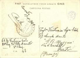 1942 P. N. F. Dopolavoro Forze Armate O. N. D. / Italian fascistic military propaganda s: Gino Bocca...