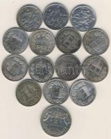 1893-1915. 1K Ag 11db + 1896. 1K Ag "Millenium" (3x) + 1913. 2K Ag T:2 (többségében),3