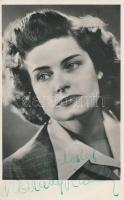 Karády Katalin (1910-1990) színésznő, énekes aláírása fotólapon, Filmbolt fotólap, 14x9 cm