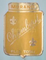 Muránói  dísztál, jelzett (Chambord Flli Toso), anyagában színezett, hibátlan, m:17 cm, h:48 cm