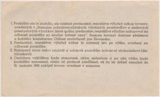 Csehszlovákia 1945. 100K utalvány "Szlovák nemzeti ellátmányozási felügyelőség" T:I-
Czec...