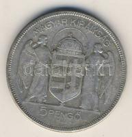 1930. 5P Ag "Horthy jobbra" T:3