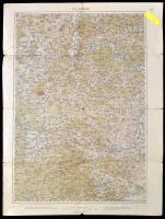 1915 Kolozsvár (és környéke) katonai térkép, A. M. Kir. Állami Térképészet, 1:200.000, kis hibákkal, 62x47cm