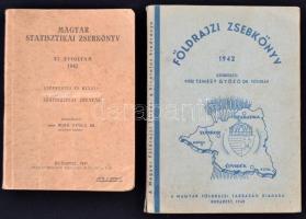 1942-1943 Földrajzi zsebkönyv. Szerk.: Temesy Győző. Bp., Magyar Földrajzi Társaság.; Magyar Statisztikai Évkönyv, 11. évf. Példányonként változó, nagyrészt jó állapotban.