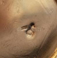 Ezüst, neobarokk cukortartó, fedőn plasztikus rózsával, Ag.,  nettó: 326gr., jelzett, Pest, cca 1930...