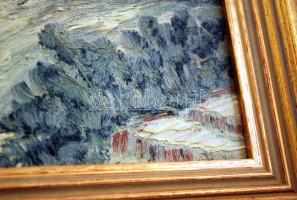 Srankóné Kacsó Róza (1949-): Sárga ház. Olaj, vászon, jelzett, keretben, 24×30 cm