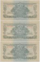 1944. 50P (7x) "A Vörös Hadsereg Parancsnoksága" közte 5db sorszámkövető és 2db közeli sorszám T:II-,III