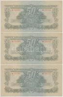 1944. 50P (7x) "A Vörös Hadsereg Parancsnoksága" közte 5db sorszámkövető és 2db közeli sor...