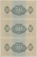 1944. 50P (7x) "A Vörös Hadsereg Parancsnoksága" közte 5db sorszámkövető és 2db közeli sor...