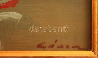 Gádor jelzéssel: Vitorlás. Olaj, farost, keretben, 14×20 cm