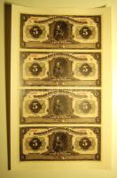 Mexikó/Chihuahua 1914. 5P "000-ás Specimen" 5-ös ív korhű egyoldalú utánnyomat T:I