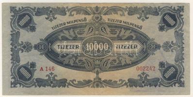 1946. 10.000.MilP "M.N.B. REVIZIÓNÁL IGAZOLÁSUL FELHASZNÁLVA" háromszögletű lila bélyegzőv...