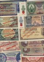 13db klf pengő bankjegy numizmatikai, kiállítási, stb. propagandabélyegzőkkel T:I