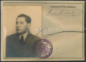 1936 Erkennungskarte Budesstaat Österreich, Osztrák személyi igazolvány,  arcképes, 8x11cm