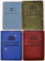 1929-51 Vegyes okmány tétel: 3db személyazonossági igazolvány+1db katonai igazolvány, különböző méretben és minőségeben