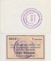 Miskolc ~1916. 1K vízjeles, "MISKOLCZ" perforáció + Budapest ~1920. 1K "Vasas tisztvi...