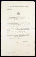 1917 A szegedi kerületi honvédparancsnokság tanúsítványa népfölkelő rokkant nyugállományba helyezéséről
