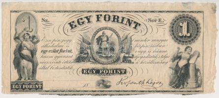 1852. 1Ft "Kossuth bankó" kitöltetlen "E" T:III  Hungary 1852. 1 Forint "E", without date and serial number C:F Adamo G122