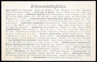 cca 1910 Frankfurt am Main, August Wolf étterem reklámkártya / Germany, Frankfurt am Main restaurant...