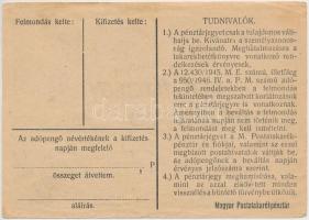 1946. 10.000AP nem kamatozó Pénztárjegy, "Másra Át Nem Ruházható" nélkül és számozás nélkü...