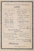 A Dunántúli Írók első találkozójának emlékére. Badacsony, 1947. május 3-4. Az emléklapot a résztvevő...