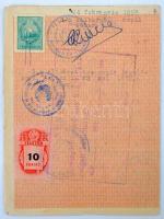 1939-53 vegyes okmány tétel, 4db: Román munkakönyv és anyakönyvi kivonatok ebből az egyik magyar ill...