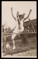 1934 Csák Ibolya (1915-2006) magyar olimpiai bajnok magasugró magyar versenyen / 1934 Hungarian olympic champion high jumper Ilona Csak 12x18 cm