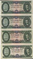1962. 10Ft (2x) egymásutáni sorszámokkal T:I, 1969,1975. 10Ft T:I, 20Ft 1962,1965 (2x),1969 (3x) T:II+ Csak egyszer hajtva! Összesen 10db bankjegy.
