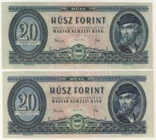 1962. 10Ft (2x) egymásutáni sorszámokkal T:I, 1969,1975. 10Ft T:I, 20Ft 1962,1965 (2x),1969 (3x) T:I...