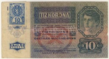 1915. 10K cseh ellenbélyeggel T:III/IV