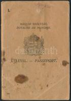 1924 Magyar Királyság útlevél dr. Gömöry Albert székesfővárosi főjegyző részére kiállítva, pp.:32, 16x11cm, foltos