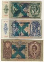 1930-1941. Pengő tétel nyilaskeresztes bélyegzővel 10P,20P,50P,100P (2x) T:II (többségében), II/III