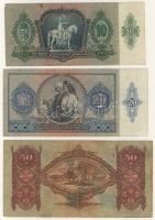 1930-1941. Pengő tétel nyilaskeresztes bélyegzővel 10P,20P,50P,100P (2x) T:II (többségében), II/III