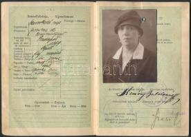 1923 Útlevél, Magyar Királyság, osztrák beutazási engedéllyel, holland vizummal,  pp.:32, 16x11cm
