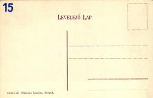 1907 Kiskundorozsma, Dorozsma, vasúti katasztrófa, az étkezőkocsi, csendőr puskával, kiadja Grünwald...