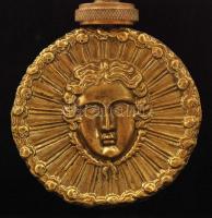 1850 körül: Biedermeier asztali óra, alabástrom oszlopokkal, negyedütős szerkezettel, korona járatta...