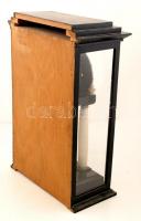 1850 körül: Biedermeier asztali óra, alabástrom oszlopokkal, negyedütős szerkezettel, korona járatta...