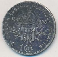 Ausztria 1908. 1K Ag "Jubileum" T:2,2- patina  Austria 1908. 1 Corona Ag "Jubilee" C:XF,VF patina