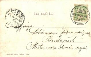 Tokaj, Erzsébet királyné emlék, Rákóczi vár a 17. században; Gestetner Adolf kiadása