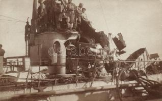 1916 A sérült SMS Csepel, Tátra-osztályú torpedónaszád / The damaged SMS Csepel, K.u.K. Navy Tatra-class torpedo gunboat