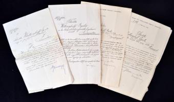 1895-1923 M. kir. központi dohányjövedéki forgalmazó számára kiállított régi okmányok